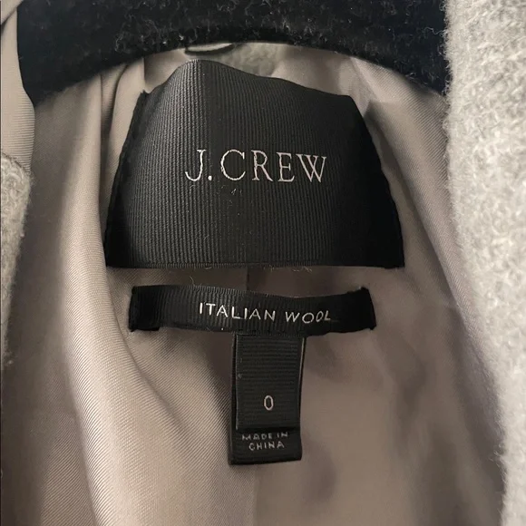 SALE! J. Crew Light Gray Italian Wool Hooded Coat Size 0 - Picture 2 of 8
